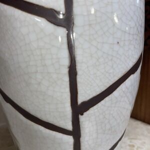 RARE‎ SHAPE Vintage Formalities by Baum Brothers Geometric Crackle Tall 18" Vase